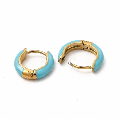 Ion Plating(IP) Enamel Hoop Earrings EJEW-G344-02G-01-1