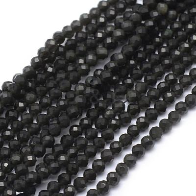 Natural Obsidian Beads Strand G-E411-33-3mm-1