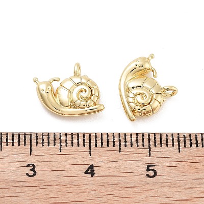Snail Rack Plating Brass Charms KK-G512-13G-1