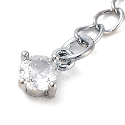 Brass with Cubic Zirconia Chain Extender LS-KK-B102-43P-1