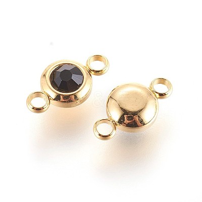 304 Stainless Steel Rhinestone Links connectors X-STAS-P237-17G-03-1