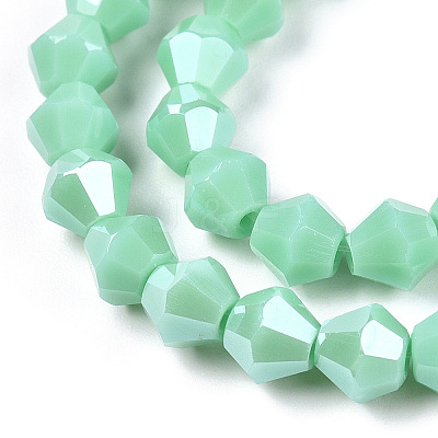 Opaque Solid Color Electroplate Glass Beads Strands EGLA-A039-P6mm-A20-1