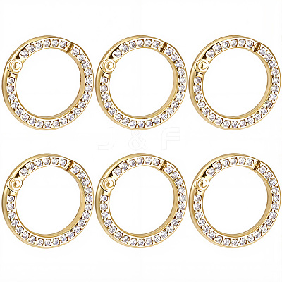 6Pcs Brass Micro Pave Clear Cubic Zirconia Twister Clasps KK-SC0008-22-1