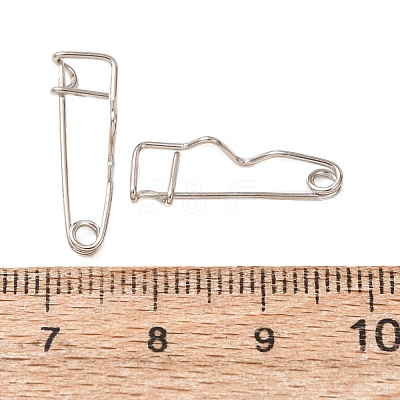 Iron Crimp Safety Pin Brooch Findings JEWB-Z050-01P-01-1