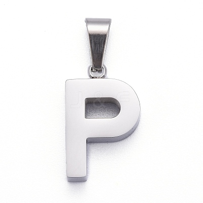 Non-Tarnish 304 Stainless Steel Letter Pendants STAS-H127-P-P-1