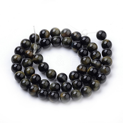 Natural Tiger Eye Beads Strands G-S259-22-6mm-1