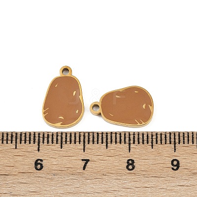 Vegetables 304 Stainless Steel Enamel Charms STAS-C137-02K-G-1