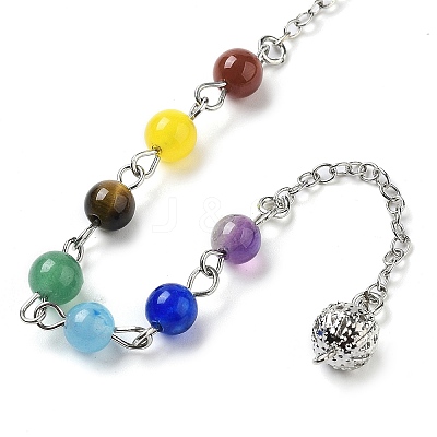 Natural Tiger Eye Hexagonal Pointed Dowsing Pendulums G-P552-05P-08-1