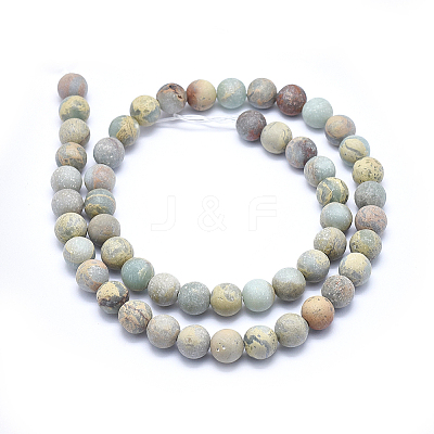 Natural Aqua Terra Jasper Beads Strands G-N0128-48F-8mm-1