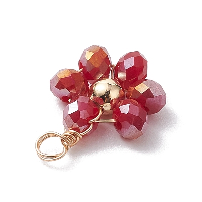 Glass Beaded Pendants PALLOY-JF02582-1