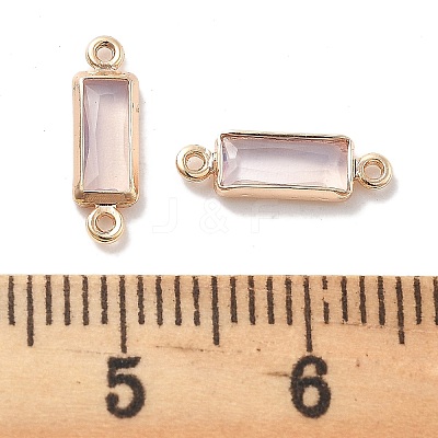 Brass Pave Glass Connector Charms KK-M102-50G-02-1