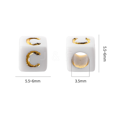 156Pcs 26 Style White Plating Acrylic Letters Beads SACR-YW0001-02-1