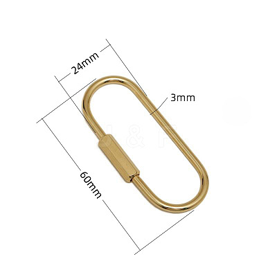 Brass Screw Carabiner Lock Charms KK-ZX025-61C-1