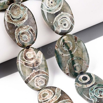 Tibetan Style dZi Agate Beads Strands G-N357-02A-01-1
