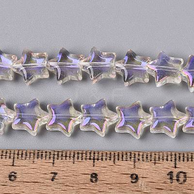 Electroplate Transparent Glass Beads Strands EGLA-N056-04A-A02-1