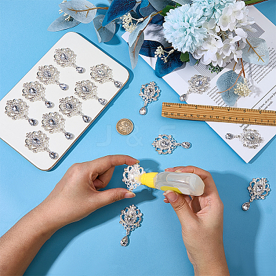 16Pcs Alloy Rhinestone Cabochons FIND-FG0005-55B-1