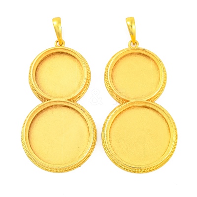 Brass Big Pendants with Flat Round Tray KK-G502-11G-1
