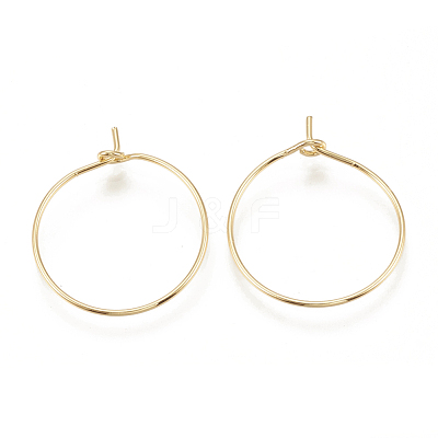 Brass Hoop Earrings Findings KK-S341-85-1