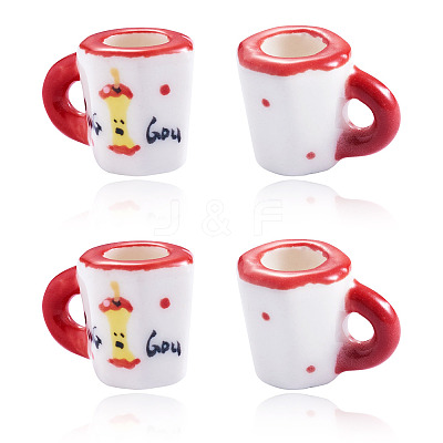 2Pcs Handmade Porcelain Mug Cup Decoration PORC-TA0001-55E-1