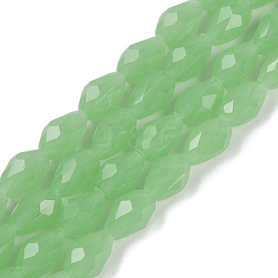 Electroplate Imitation Jade Glass Beads Strands EGLA-N013-J8mm-D04-1