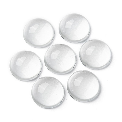Transparent Half Round Glass Cabochons LS-X-GGLA-R027-30mm-1