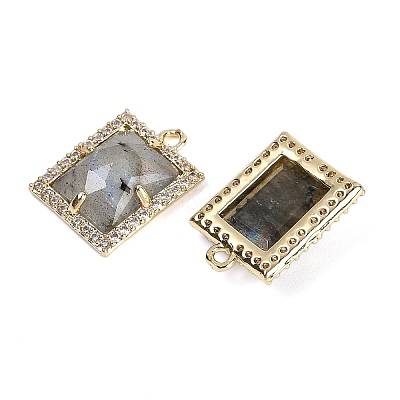 Natural Mixed Gemstone Faceted Rectangle Pendants G-I375-05G-1