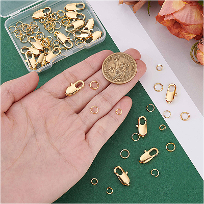 Brass Lobster Claw Clasps KK-BBC0023-50D-1