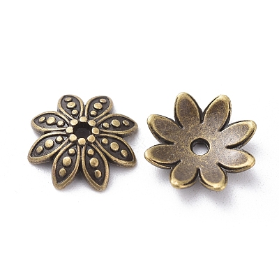 Tibetan Style Bead Caps TIBEB-LF1027YKG-AB-FF-1