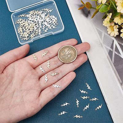 100Pcs 2 Colors Brass Charms KK-HY0001-27-1