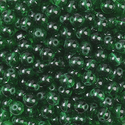 3 Strands Baking Paint Transparent Glass Round Bead Strands DGLA-PA0001-02B-1