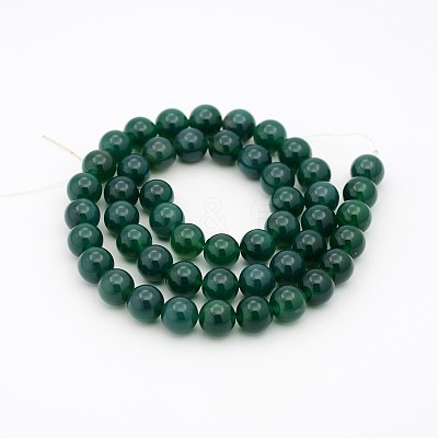 Natural Teal Jade Round Beads Strands G-P070-09-8mm-1