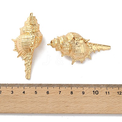Electroplated Natural Conch Shell Big Pendants X-SSHEL-B002-01G-02-1