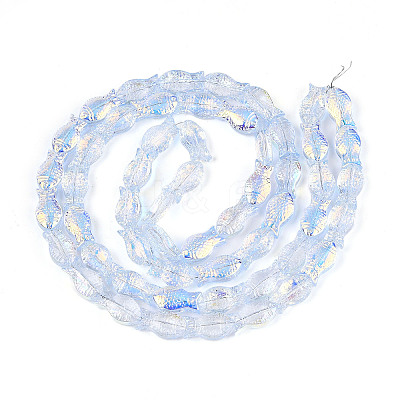 Transparency Electroplate Glass Beads Strands GLAA-T023-40A-02-1