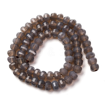 Natural Grey Agate Beads Strands G-P587-D04-02-1