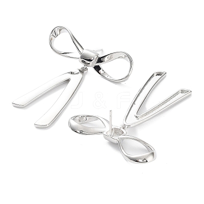 Bowknot Rack Plating Brass Studs Earrings for Women KK-Z038-23P-1