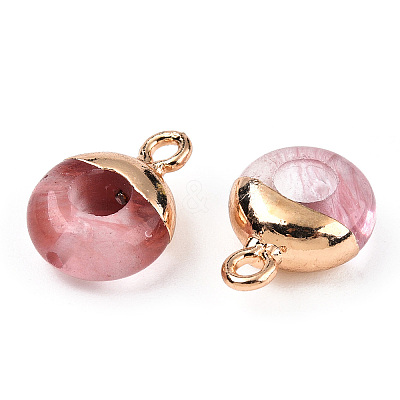 Natural & Synthetic Mixed Gemstones Flat Round/Donut Charms G-I347-M-1