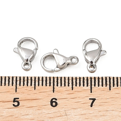 Non-Tarnish 316 Surgical Stainless Steel Lobster Claw Clasps X-STAS-316-FL10A-1