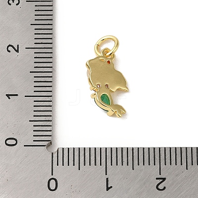 Brass Micro Pave Colorful Cubic Zirconia Glass Pendants KK-R162-026G-G-1