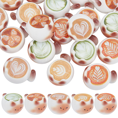 20Pcs 5 Styles Resin Cat Shape Coffee Display Decorations AJEW-SC0001-90-1