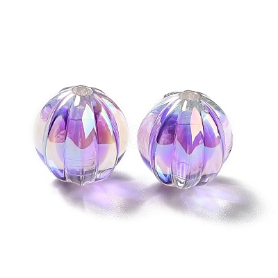 Two Tone UV Plating Rainbow Iridescent Acrylic Beads TACR-D010-05C-1