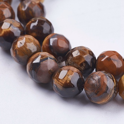 Natural Tiger Eye Round Bead Strands X-G-R203-8mm-1