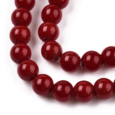 Opaque Solid Color Glass Beads Strands GLAA-T032-P4mm-05-1
