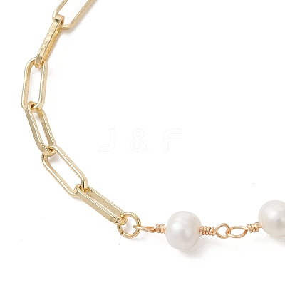 Brass Paperclip Chain Bracelets BJEW-JB13241-1