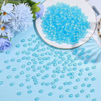 1000Pcs Transparent Acrylic Beads TACR-ME0001-08B-1