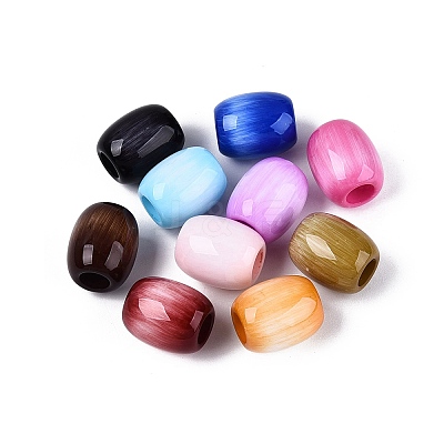 Opaque Acrylic Imitation Cat Eye European Beads OACR-N161-02-1