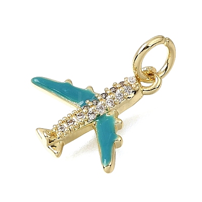 Brass Micro Pave Clear Cubic Zirconia Charms CU-CBAEEA8-36C-G-1