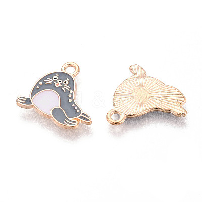 Marine Animals Alloy Enamel Pendants X-ENAM-T022-34J-1
