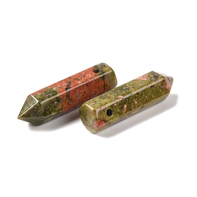 Natural Unakite Pointed Pendants G-D460-01E-1