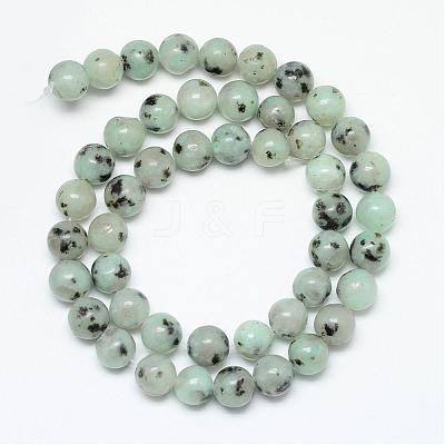 Natural Sesame Jasper/Kiwi Jasper Bead Strands G-R345-6mm-28-1