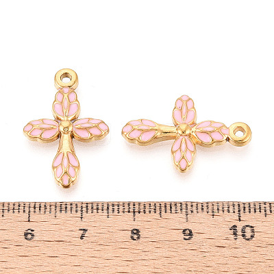 304 Stainless Steel Enamel Pendants STAS-N124-18G-1